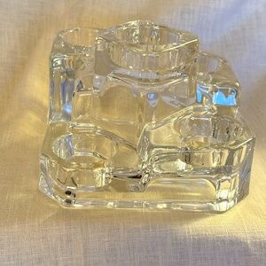 Clear Heavy Glass PartyLite Tiered Votive Candle Holder